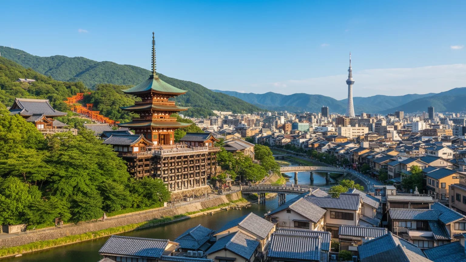 Vue panoramique de Kyoto