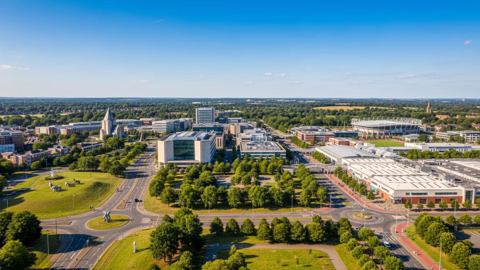 Vue panoramique de Milton Keynes