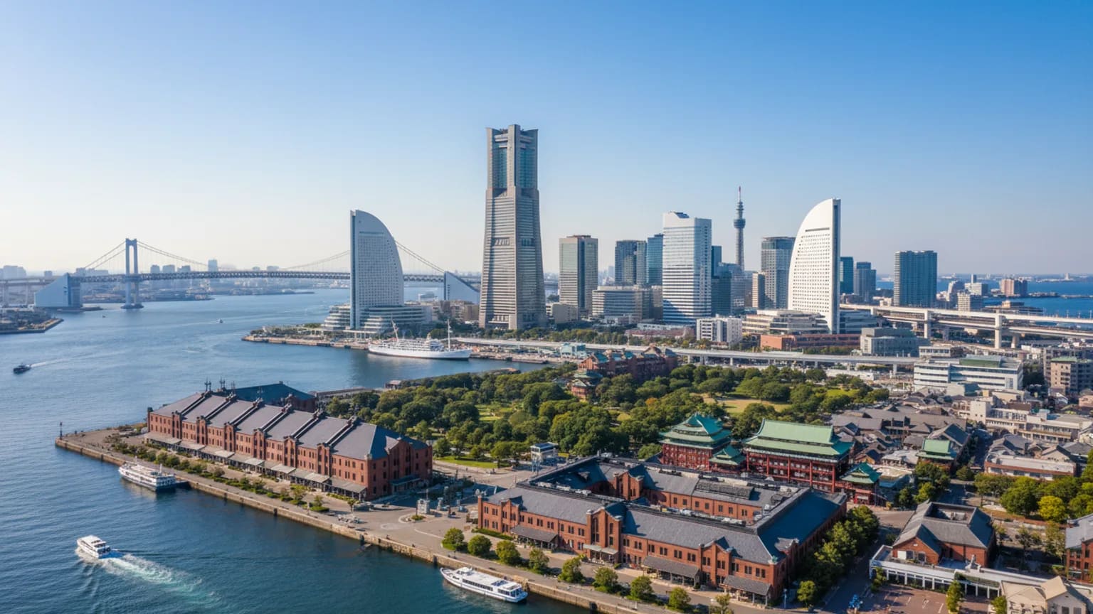 Vue panoramique de Yokohama
